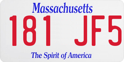 MA license plate 181JF5