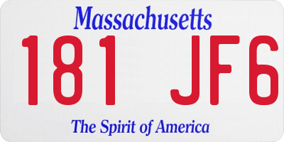 MA license plate 181JF6