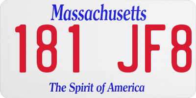 MA license plate 181JF8