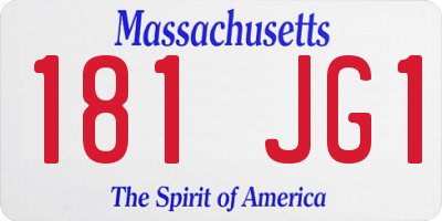 MA license plate 181JG1