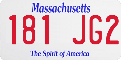 MA license plate 181JG2