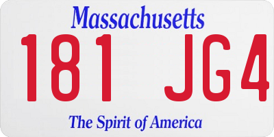 MA license plate 181JG4