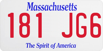 MA license plate 181JG6