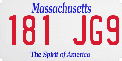 MA license plate 181JG9