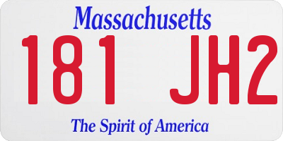 MA license plate 181JH2
