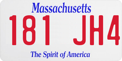 MA license plate 181JH4