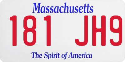 MA license plate 181JH9
