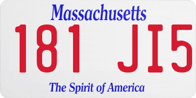 MA license plate 181JI5