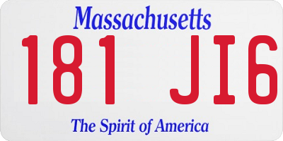 MA license plate 181JI6