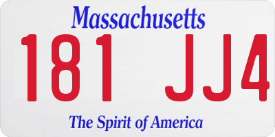 MA license plate 181JJ4
