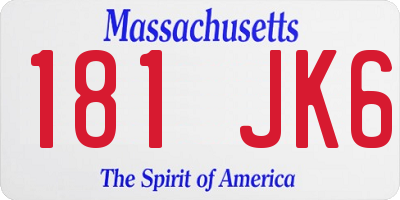 MA license plate 181JK6
