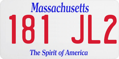 MA license plate 181JL2