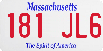 MA license plate 181JL6