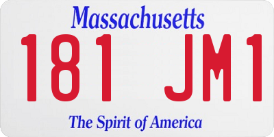MA license plate 181JM1