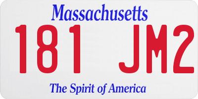 MA license plate 181JM2