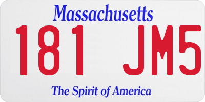 MA license plate 181JM5