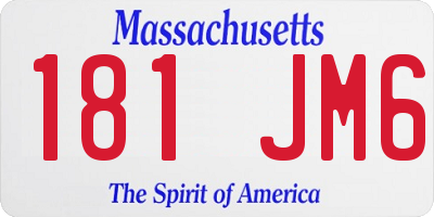 MA license plate 181JM6