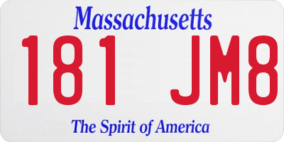 MA license plate 181JM8
