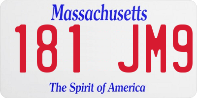 MA license plate 181JM9
