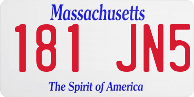 MA license plate 181JN5