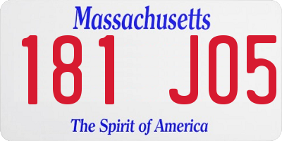 MA license plate 181JO5