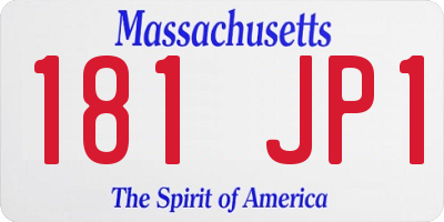 MA license plate 181JP1
