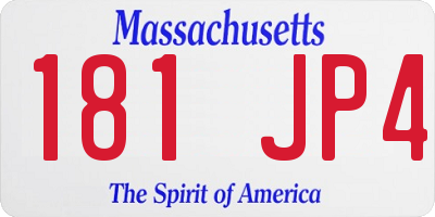 MA license plate 181JP4