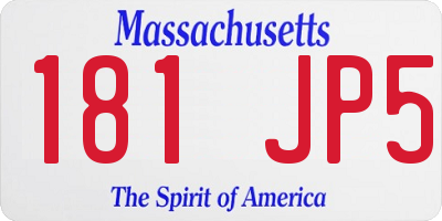 MA license plate 181JP5