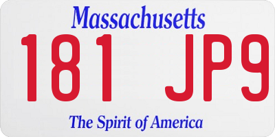 MA license plate 181JP9