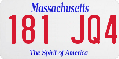 MA license plate 181JQ4