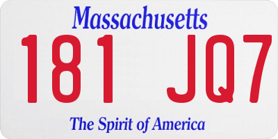 MA license plate 181JQ7