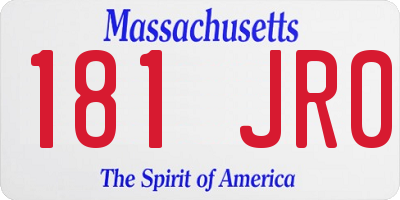 MA license plate 181JR0
