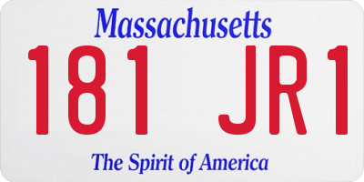 MA license plate 181JR1