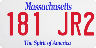 MA license plate 181JR2