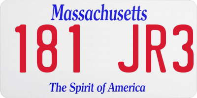 MA license plate 181JR3