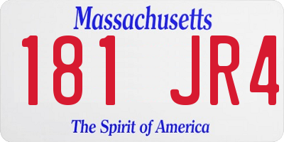 MA license plate 181JR4