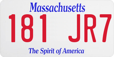 MA license plate 181JR7