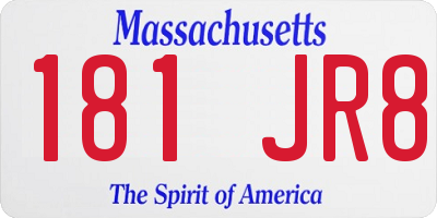 MA license plate 181JR8