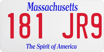 MA license plate 181JR9