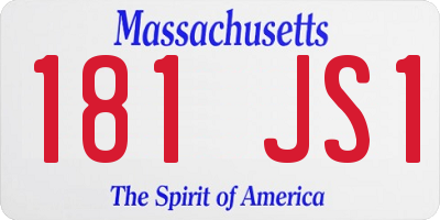 MA license plate 181JS1