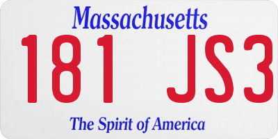 MA license plate 181JS3