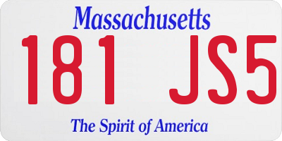 MA license plate 181JS5