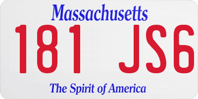 MA license plate 181JS6