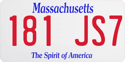 MA license plate 181JS7