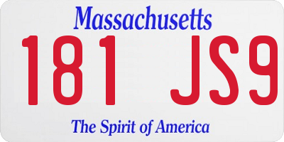MA license plate 181JS9