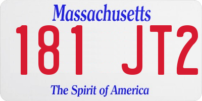 MA license plate 181JT2