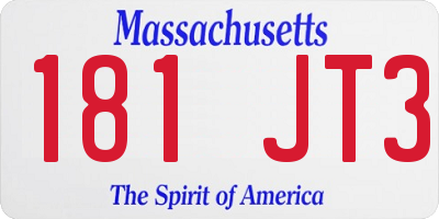 MA license plate 181JT3