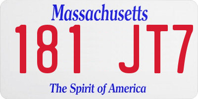 MA license plate 181JT7
