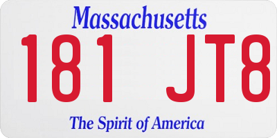 MA license plate 181JT8