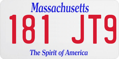 MA license plate 181JT9